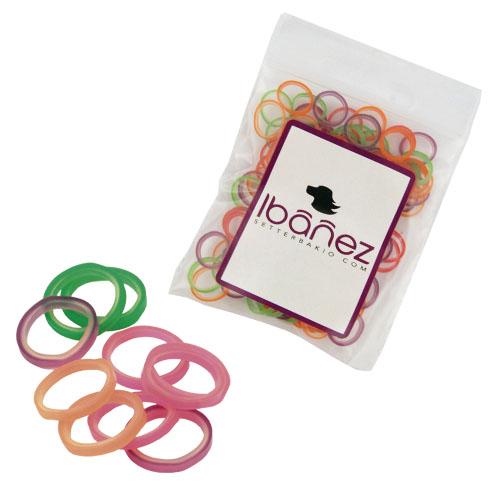 Ibanez® Latex Haarbänder bunt gemischt (100 Stk.) Ibanez® Latex Haarbänder bunt gemischt (100 Stk.)