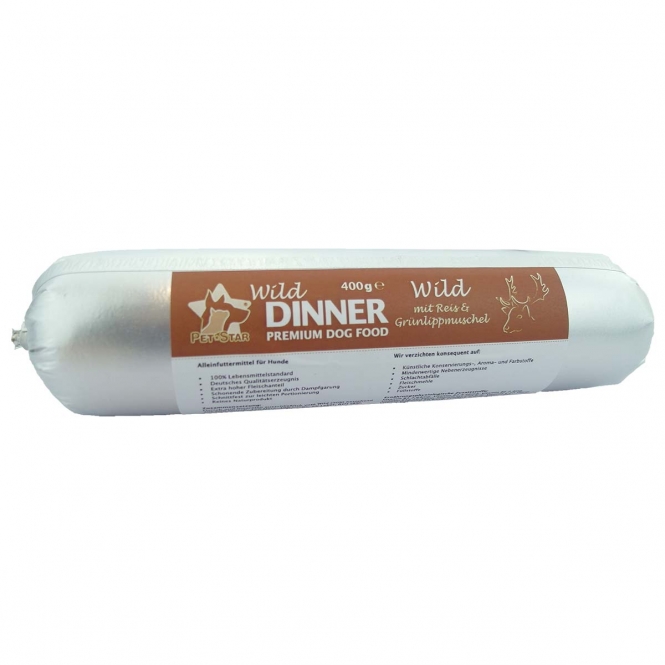 Wild Dinner Gourmet-Wurst Wild mit Reis - 400 g Wild Dinner Gourmet-Wurst Wild mit Reis - 400 g