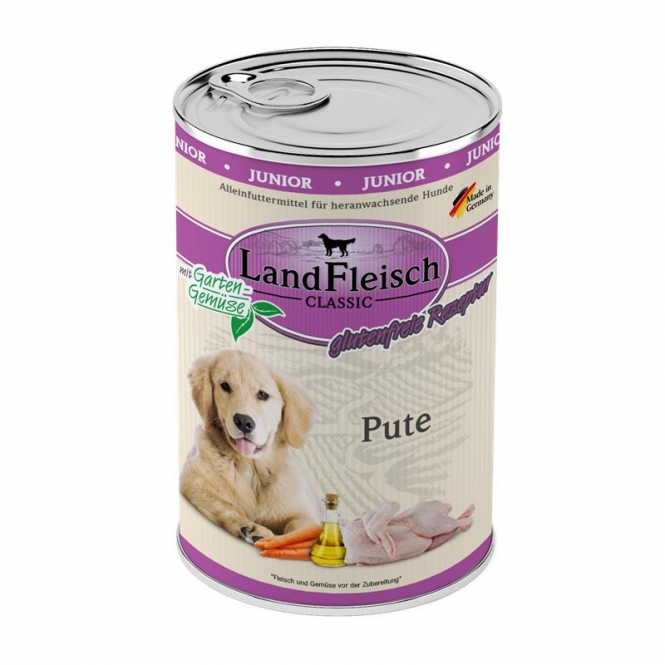 Landfleisch Dog Classic Junior Pute mit Gartengemüse - 800g Landfleisch Dog Classic Junior Pute mit Gartengemüse - 800g