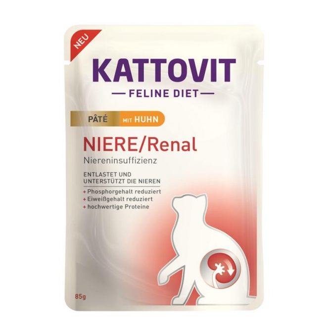 Kattovit PB Feline Niere/Renal Pate mit Huhn 85g Kattovit PB Feline Niere/Renal Pate mit Huhn 85g