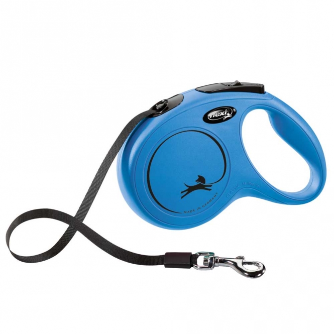 FLEXI Rollleine New CLASSIC Gurt - 5m, bis 25kg - Blau FLEXI Rollleine New CLASSIC Gurt - 5m, bis 25kg - Blau