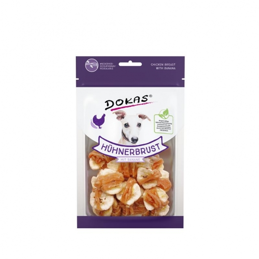 Dokas Dog Hühnerbrustfilet mit Banane 70 g Dokas Dog Hühnerbrustfilet mit Banane 70 g