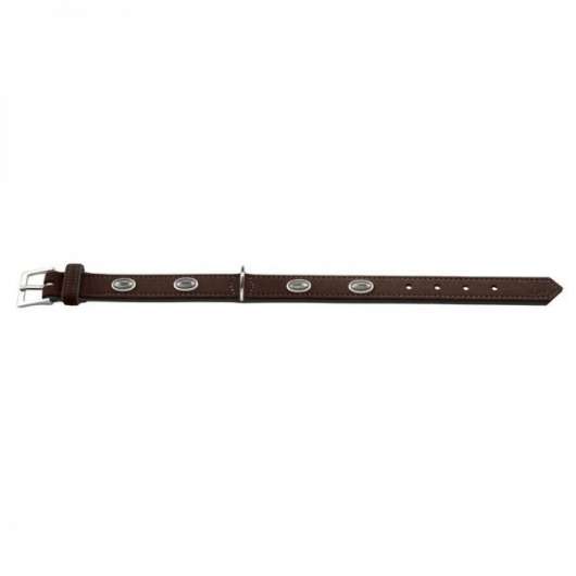 Hunter Halsband Softie Stone 50 nickel, 36-44 cm - braun/Nappa schwarz