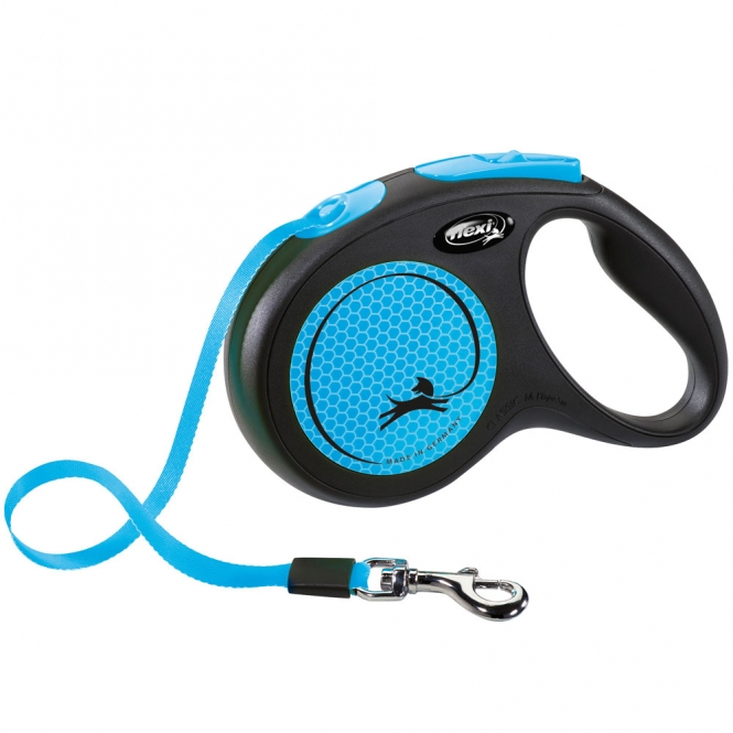 Flexi New Classic Neon Gurt-Roll-Leine - M / Blau Flexi New Classic Neon Gurt-Roll-Leine - M / Blau