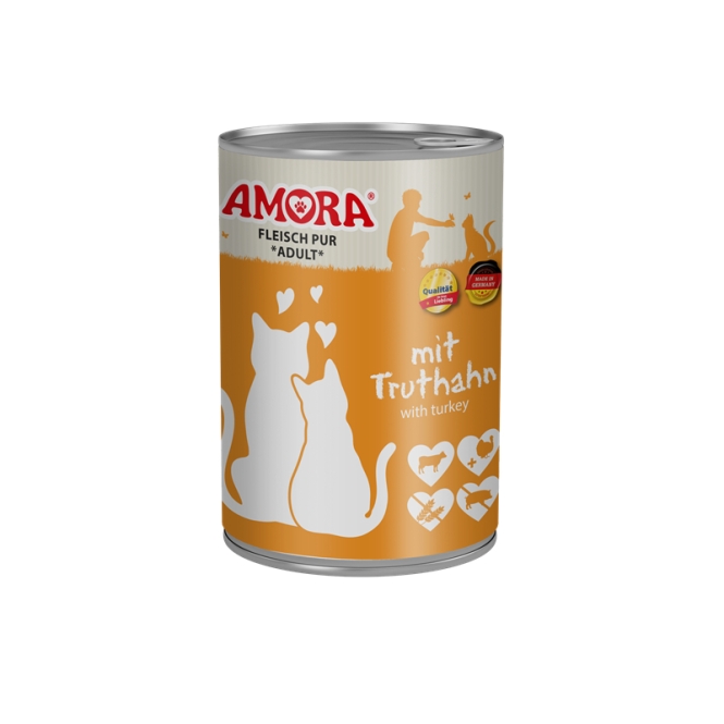 Amora Cat Fleisch Pur mit Truthahn - 400g Amora Cat Fleisch Pur mit Truthahn - 400g