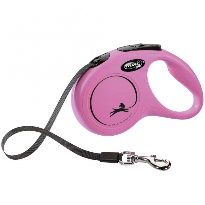 FLEXI Rollleine New CLASSIC Gurt - 5m, bis 15kg - Pink FLEXI Rollleine New CLASSIC Gurt - 5m, bis 15kg - Pink