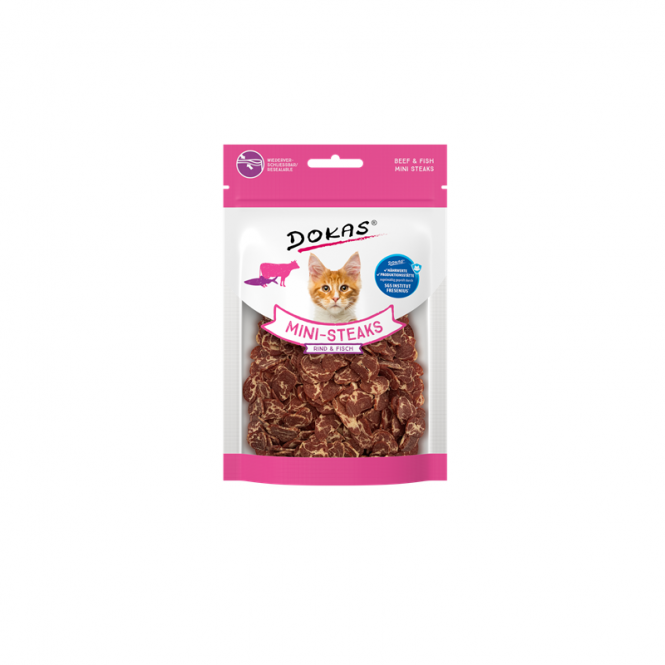 Dokas Cat Mini-Steaks Rind + Fisch 25g Dokas Cat Mini-Steaks Rind + Fisch 25g