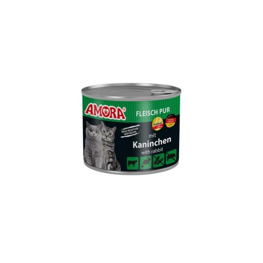 Amora Cat Fleisch Pur mit Kaninchen - 200g Amora Cat Fleisch Pur mit Kaninchen - 200g