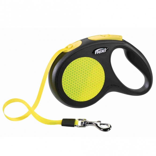 Flexi New Classic Neon Gurt-Roll-Leine - M / Gelb Flexi New Classic Neon Gurt-Roll-Leine - M / Gelb